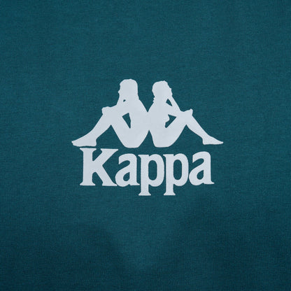 Polera Kappa Men Green Logo Front White