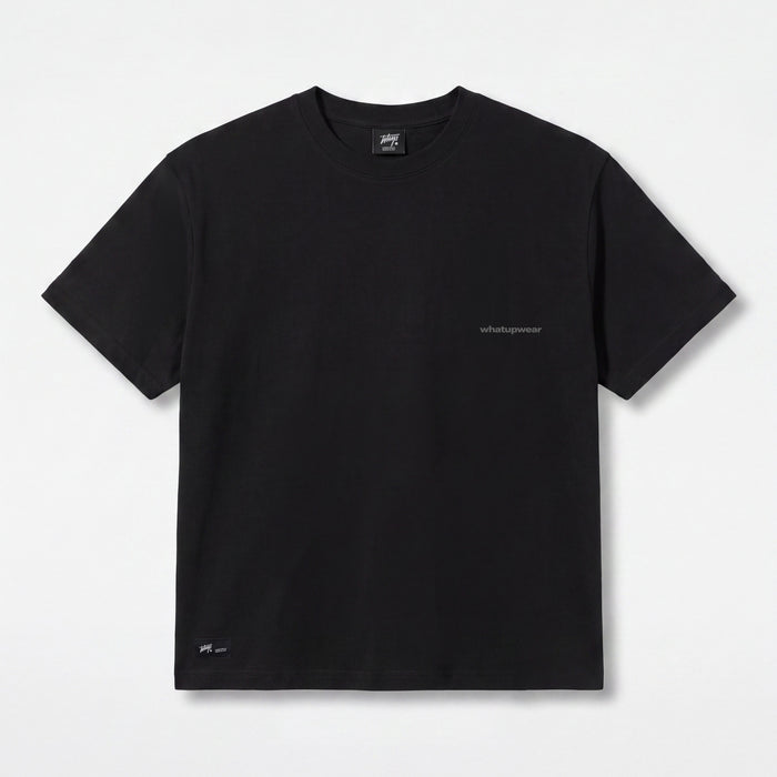 Polera WhatUp Men Boxy Black Logo Grey