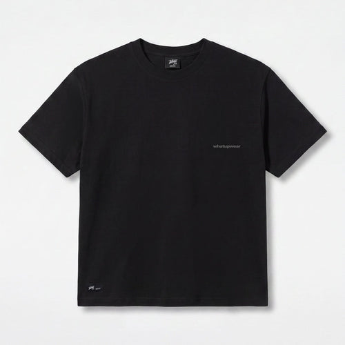 Polera WhatUp Men Boxy Black Logo Grey
