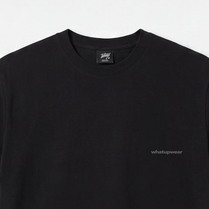 Polera WhatUp Men Boxy Black Logo Grey