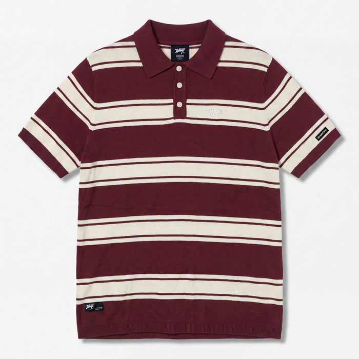 Polera WhatUp Men Polo Buttons Burgundy Off White