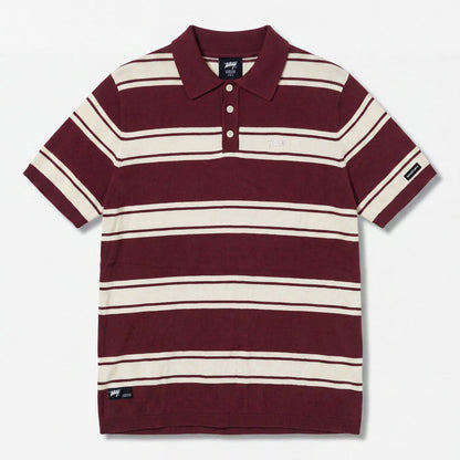 Polera WhatUp Men Polo Buttons Burgundy Off White