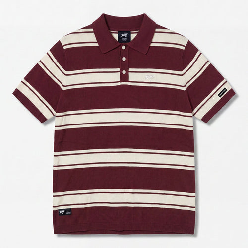 Polera WhatUp Men Polo Buttons Burgundy Off White