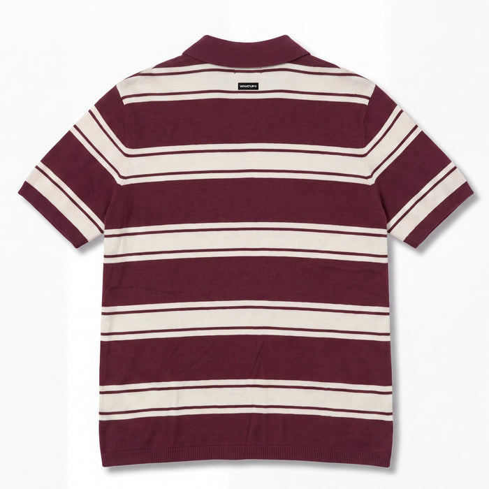Polera WhatUp Men Polo Buttons Burgundy Off White