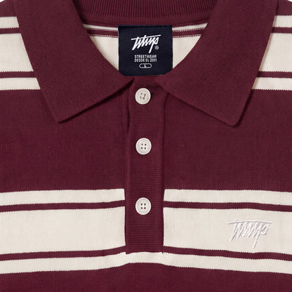 Polera WhatUp Men Polo Buttons Burgundy Off White