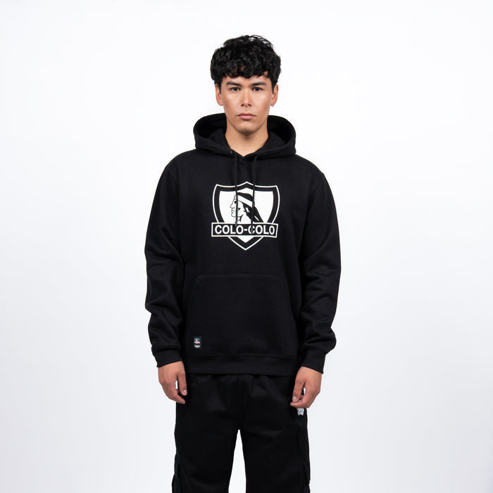 Polerón Colo-Colo Urbano Hoodie Escudo Negro