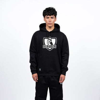 Polerón Colo-Colo Urbano Hoodie Escudo Negro