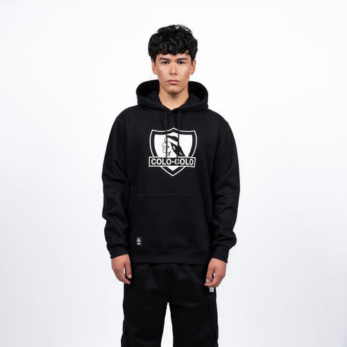 Polerón Colo-Colo Urbano Hoodie Escudo Negro