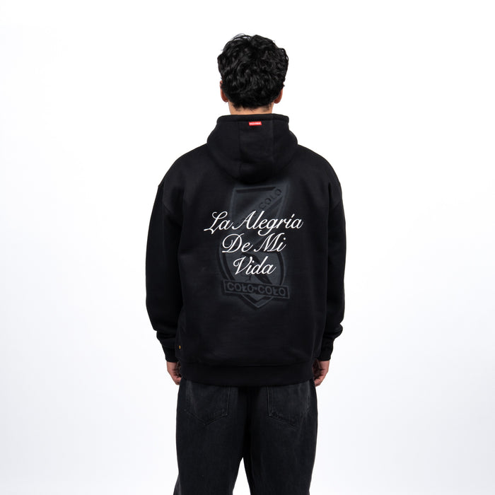 Polerón Colo-Colo Urbano Hoodie La Alegria De Mi Vida Negro