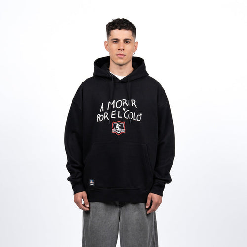 Polerón Colo-Colo Urbano Hoodie "…Por El Colo" Negro