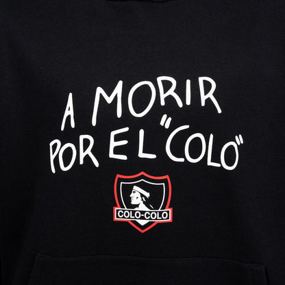Polerón Colo-Colo Urbano Hoodie "…Por El Colo" Negro