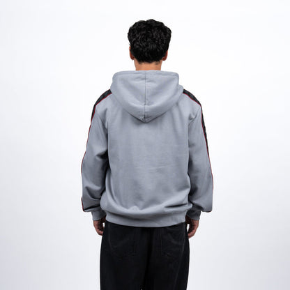 Polerón Kappa Full Zipper Grey Banda Black