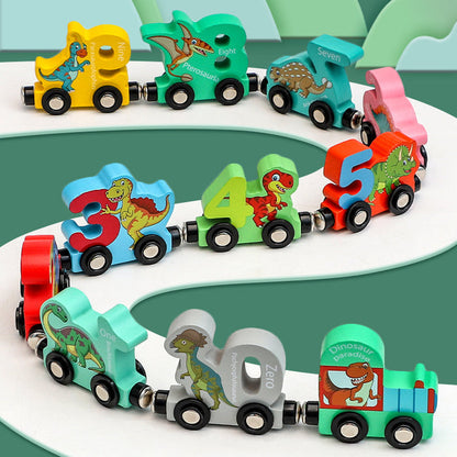 Puzzle Assembling Building Blocks Dinosaur Train Magnetic Digital Toys 🇨🇳