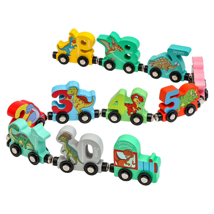 Puzzle Assembling Building Blocks Dinosaur Train Magnetic Digital Toys 🇨🇳