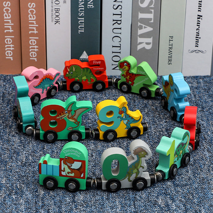 Puzzle Assembling Building Blocks Dinosaur Train Magnetic Digital Toys 🇨🇳