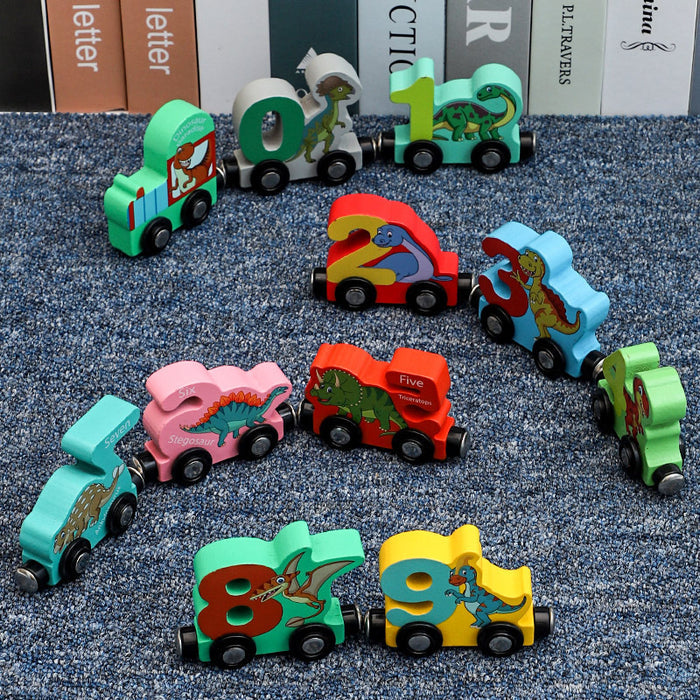 Puzzle Assembling Building Blocks Dinosaur Train Magnetic Digital Toys 🇨🇳