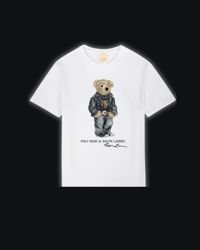 S / White Leather jacket bear