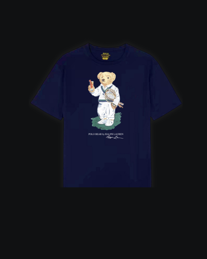 S / Navy Tennis racket bear