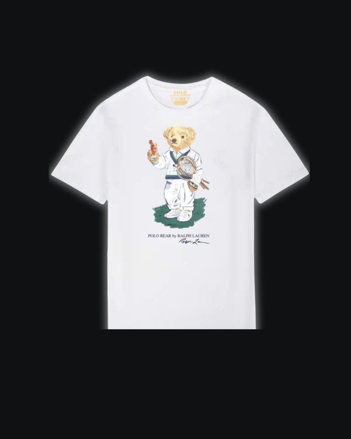 S / White Tennis racket bear