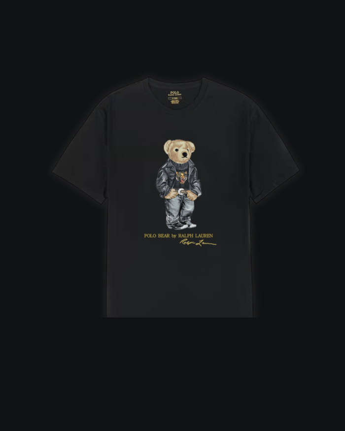 S / Black Leather jacket bear