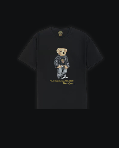 S / Black Leather jacket bear