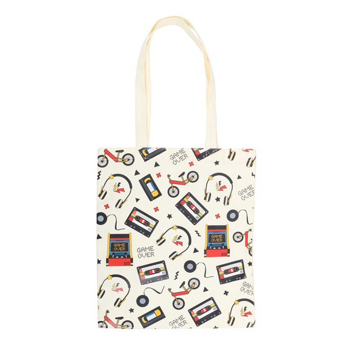 Retro 80s Print Polycotton Tote Bag 🇬🇧