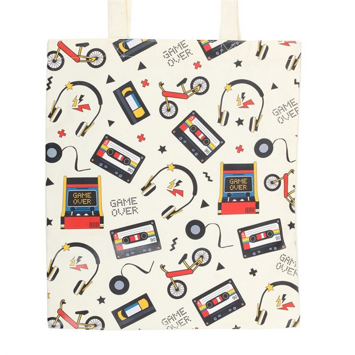 Retro 80s Print Polycotton Tote Bag 🇬🇧