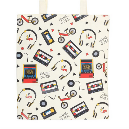 Retro 80s Print Polycotton Tote Bag 🇬🇧