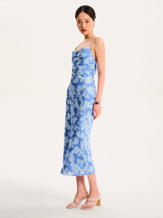 Riviera Midi Dress in Blurred Floral