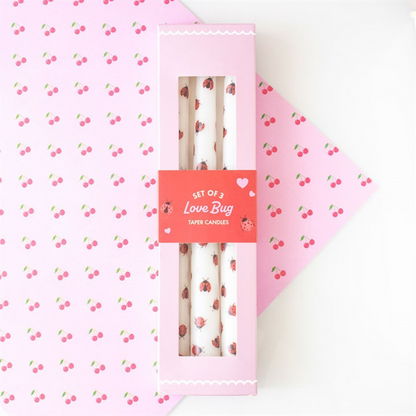 Set of 3 Love Bug Ladybird Taper Candles 🇬🇧