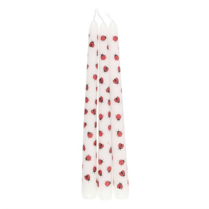 Set of 3 Love Bug Ladybird Taper Candles 🇬🇧