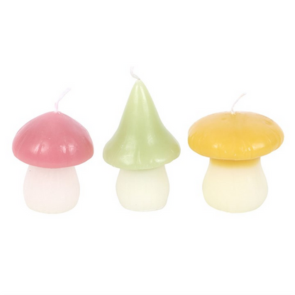 Set of 3 Pastel Mushroom Candles 🇬🇧