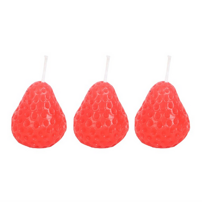 Set of 3 Strawberry Shaped Candles 🇬🇧