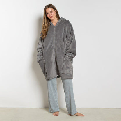Sherpa Zip Up Hoodie Blanket, Adults 🇬🇧