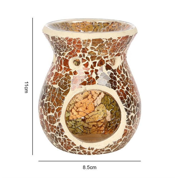 Small Brown Crackle Oil Burner and Wax Warmer 🇬🇧