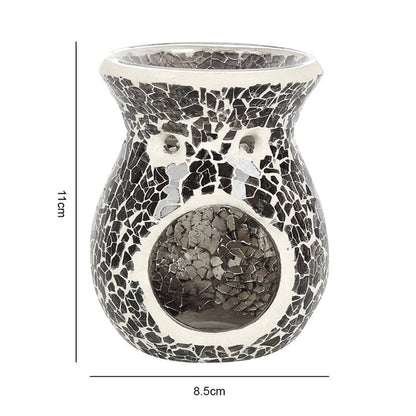 Small Gunmetal Grey Crackle Oil Burner and Wax Warmer 🇬🇧
