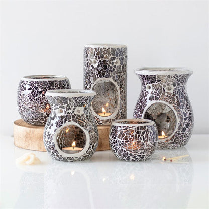 Small Gunmetal Grey Crackle Oil Burner and Wax Warmer 🇬🇧