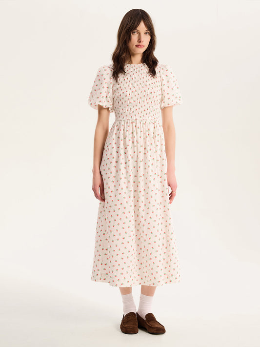 Terri Midi Dress in White