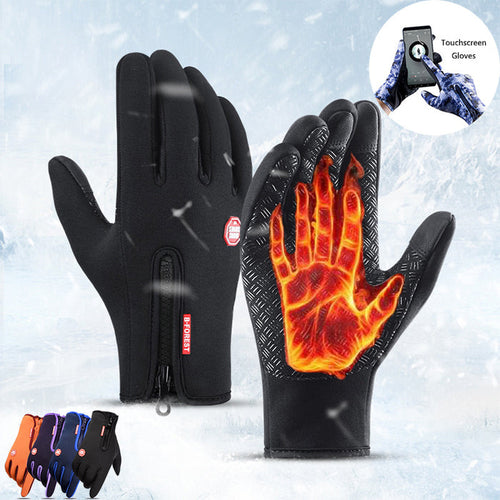 Touch Screen winter Sliding Waterproof Sports Gloves With Fleece 🇨🇳