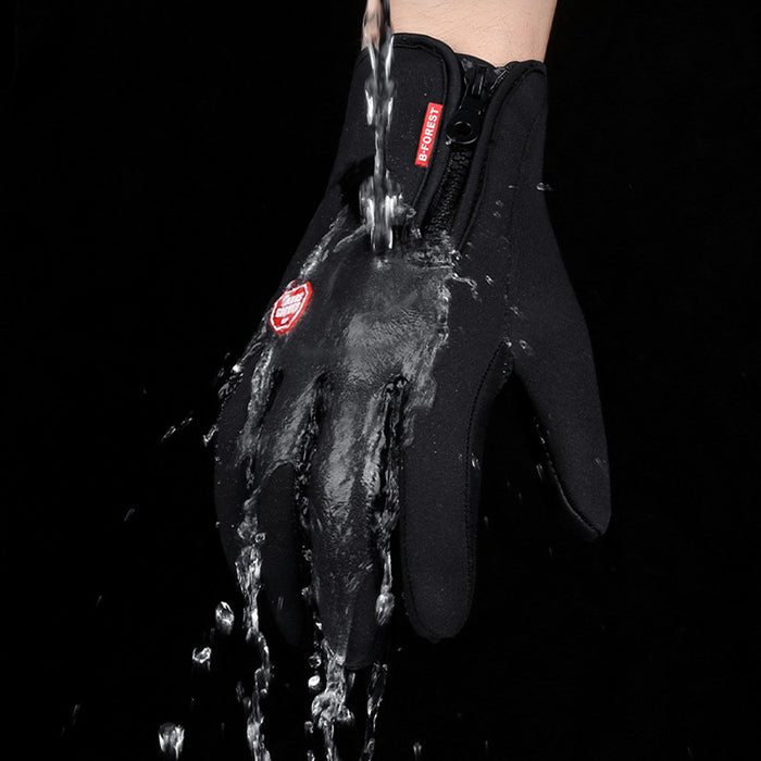 Touch Screen winter Sliding Waterproof Sports Gloves With Fleece 🇨🇳