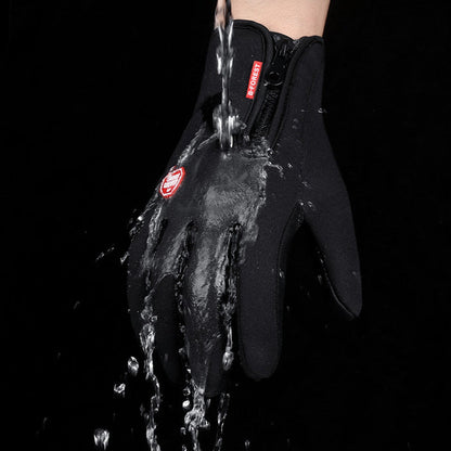 Touch Screen winter Sliding Waterproof Sports Gloves With Fleece 🇨🇳