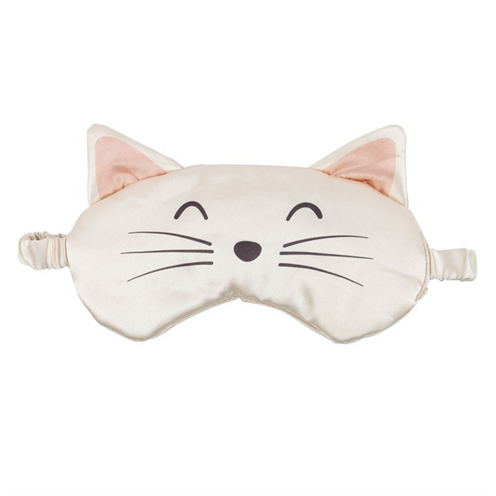 White Cat Face Satin Eye Mask 🇬🇧