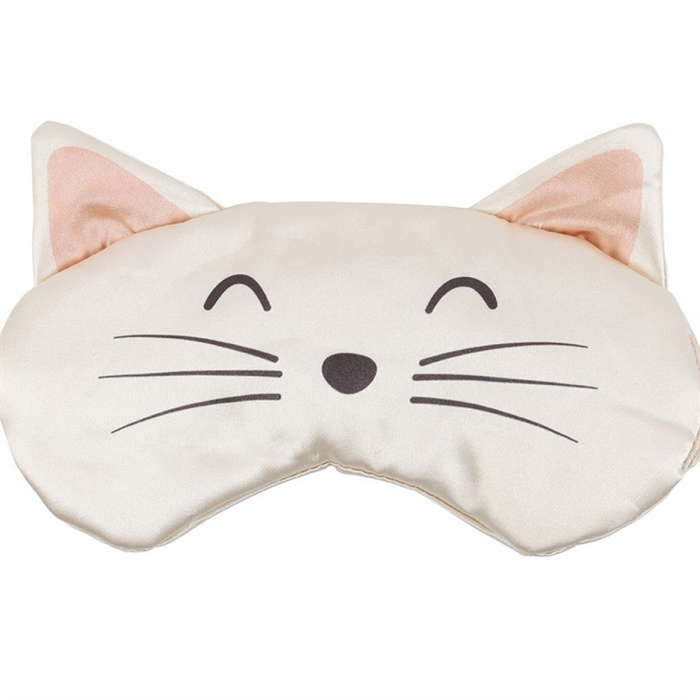 White Cat Face Satin Eye Mask 🇬🇧