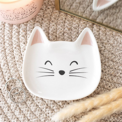 White Cat Face Trinket Dish 🇬🇧