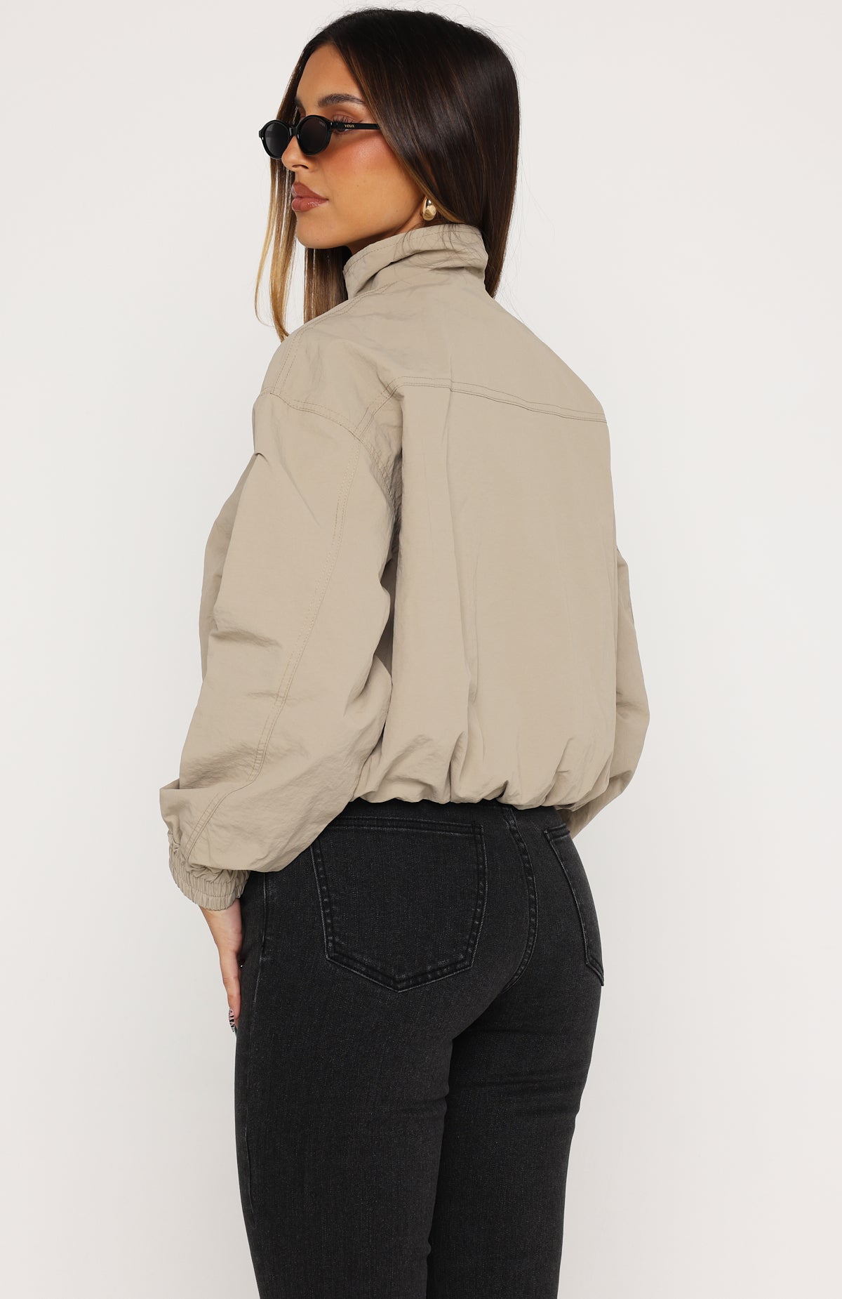 Cool Vibe Funnel Neck Jacket Khaki