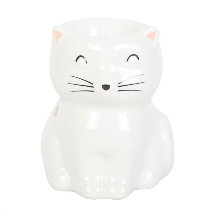White Happy Cat Oil Burner 🇬🇧