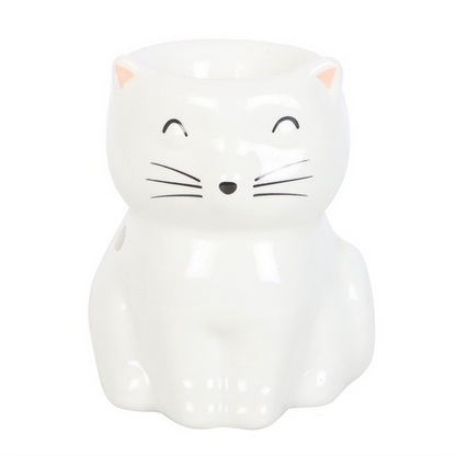 White Happy Cat Oil Burner 🇬🇧