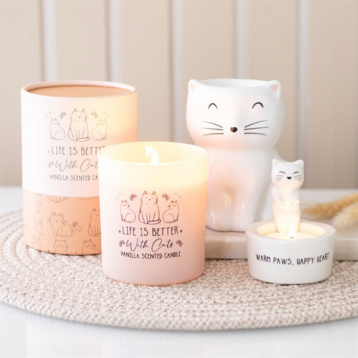 White Happy Cat Oil Burner 🇬🇧