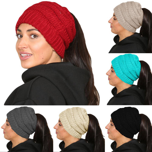 Womens Ponytail Beanie Hat 🇬🇧