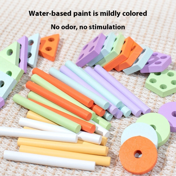 Wooden Children's Trailer Puzzle Block Toys 🇨🇳